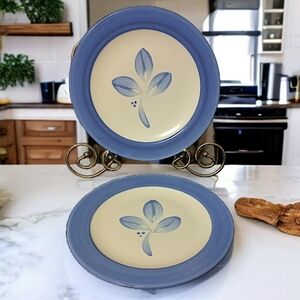 2 Pfaltzgraff Villa Flora Plates Bread Dessert Side Salad Floral Vtg 90s Mexico